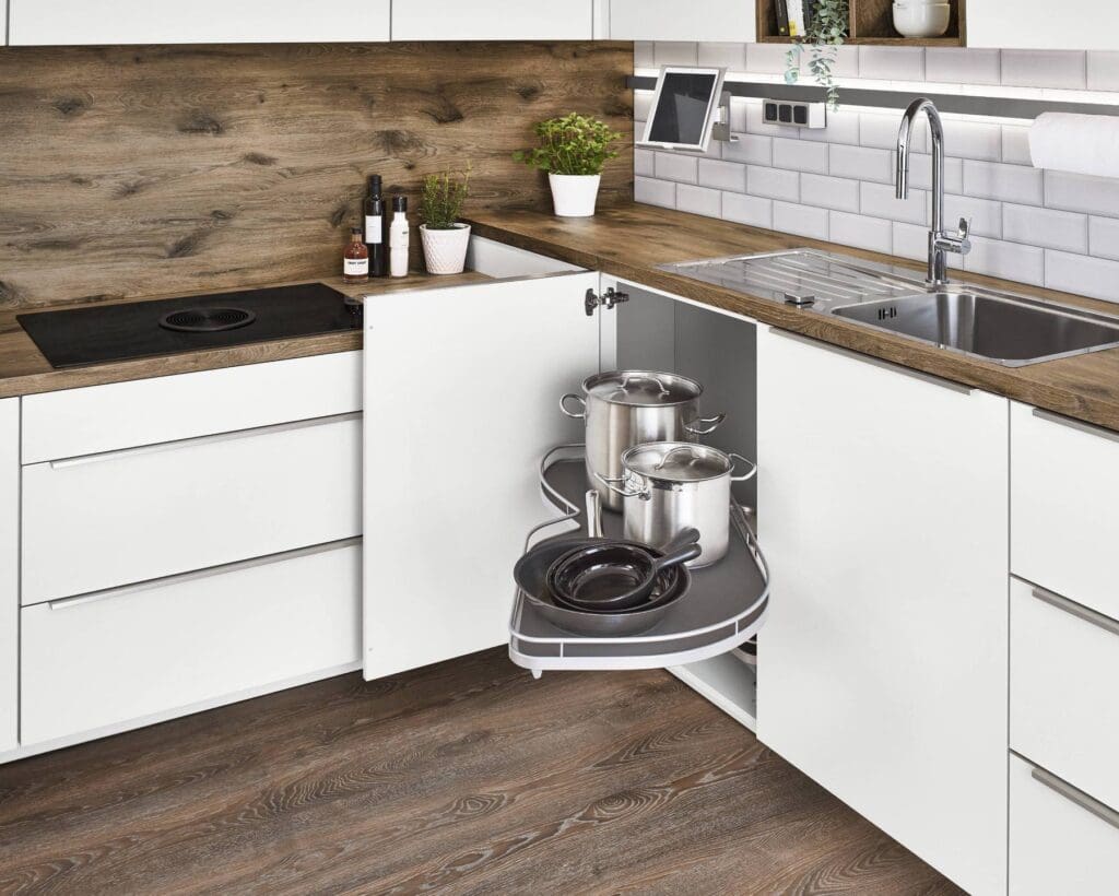 Small Kitchens Manchester - Nobilia Wooden Island Kitchen | Portfolio Kitchens, Swinton