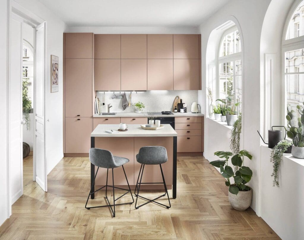 Small Kitchens Manchester - Nobilia Wooden Island Kitchen | Portfolio Kitchens, Swinton